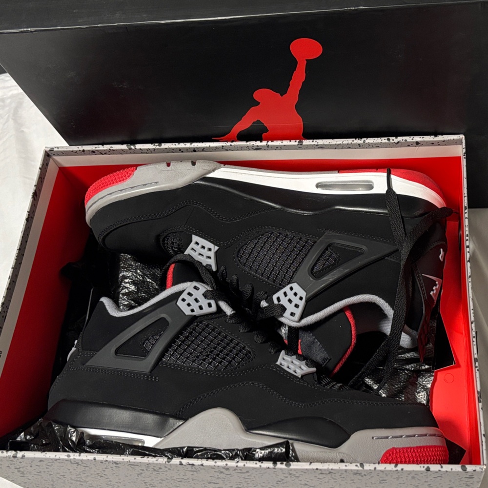 Jordan Black and Gray Sneakers with Red Highlights